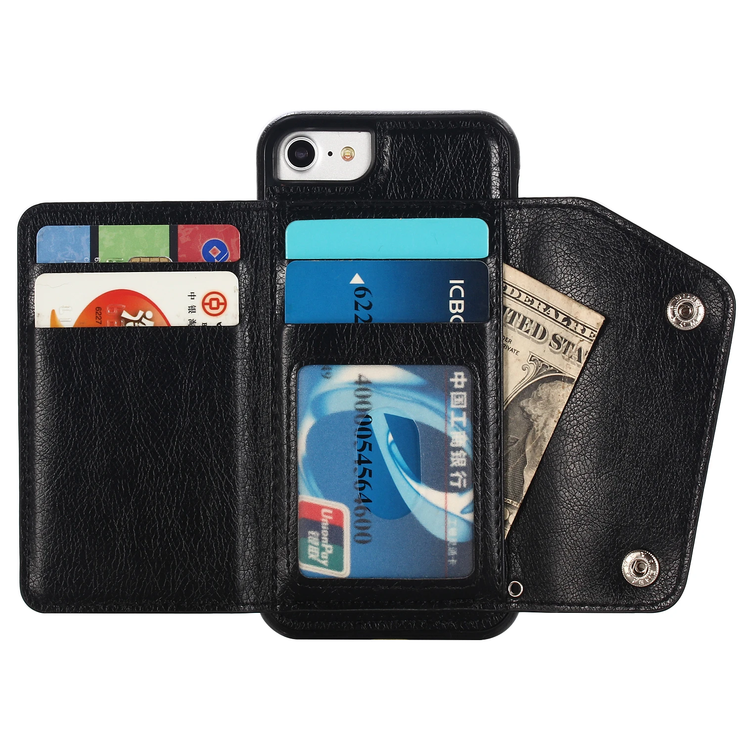 Fashion Wallet Flip Card Stand Leather Cover for Iphone X 8 7 6 6S Plus Samsung S9 S8 NOTE Soft Flexibility Business Case |