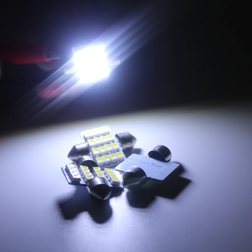 10 шт 24V 31/36/39/41 мм C5W 1210 16SMD гирляндные лампы 3175 купол потолочные светильники Лампы для чтения бесполярности белый