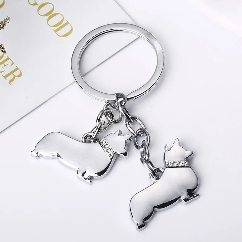 Новинка 2019 милые брелки Corgi с подвеской в виде собаки животного и кости женские