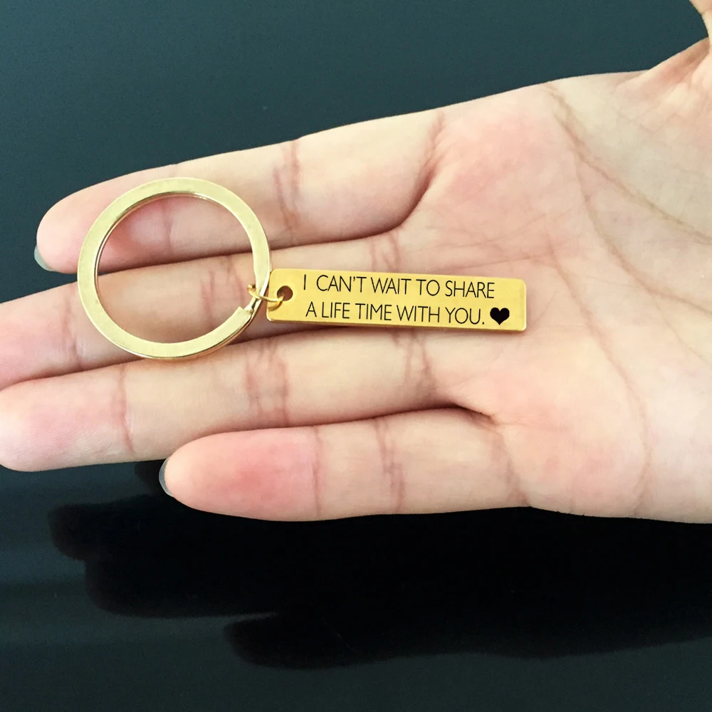 Модный брелок с гравировкой я не могу ждать чтобы поделиться вами временем жизни