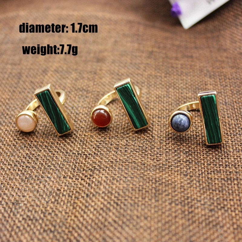 

Natural Stone Sweet Cute Open End 3 Colors Rings For Women Girls