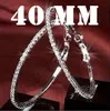 40MM 30-90 мм смешанный австрийский кристалл камень 925 пробы серебряный обод Кольцо Ювелирные серьги в подарок для женщин девушек Модная бижутерия - Окраска металла: 40MM