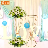 wedding flower vase metal gold flower stand column stand for wedding centerpiece party decoration 10pcslot