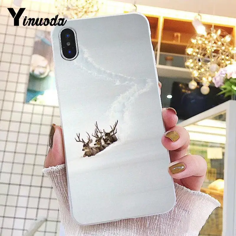 Yinuoda Снежный Олень зимний лес Новинка чехол для телефона Fundas для iPhone X XS MAX 6 6S 7 7plus 8 8Plus 5 5S XR 10 Чехол - Цвет: A16