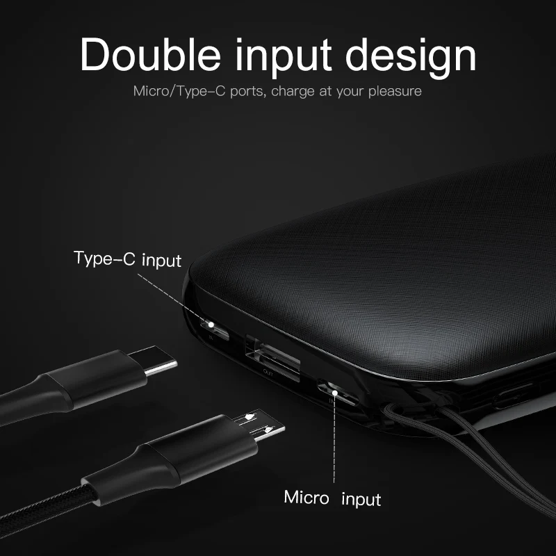 Портативное зарядное устройство Baseus 10000 мАч с USB кабелем Type C для Samsung|Внешние