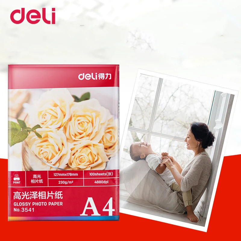 Deli Оптовая продажа высокое качество 4R/A4 Люминесцентная фотобумага для