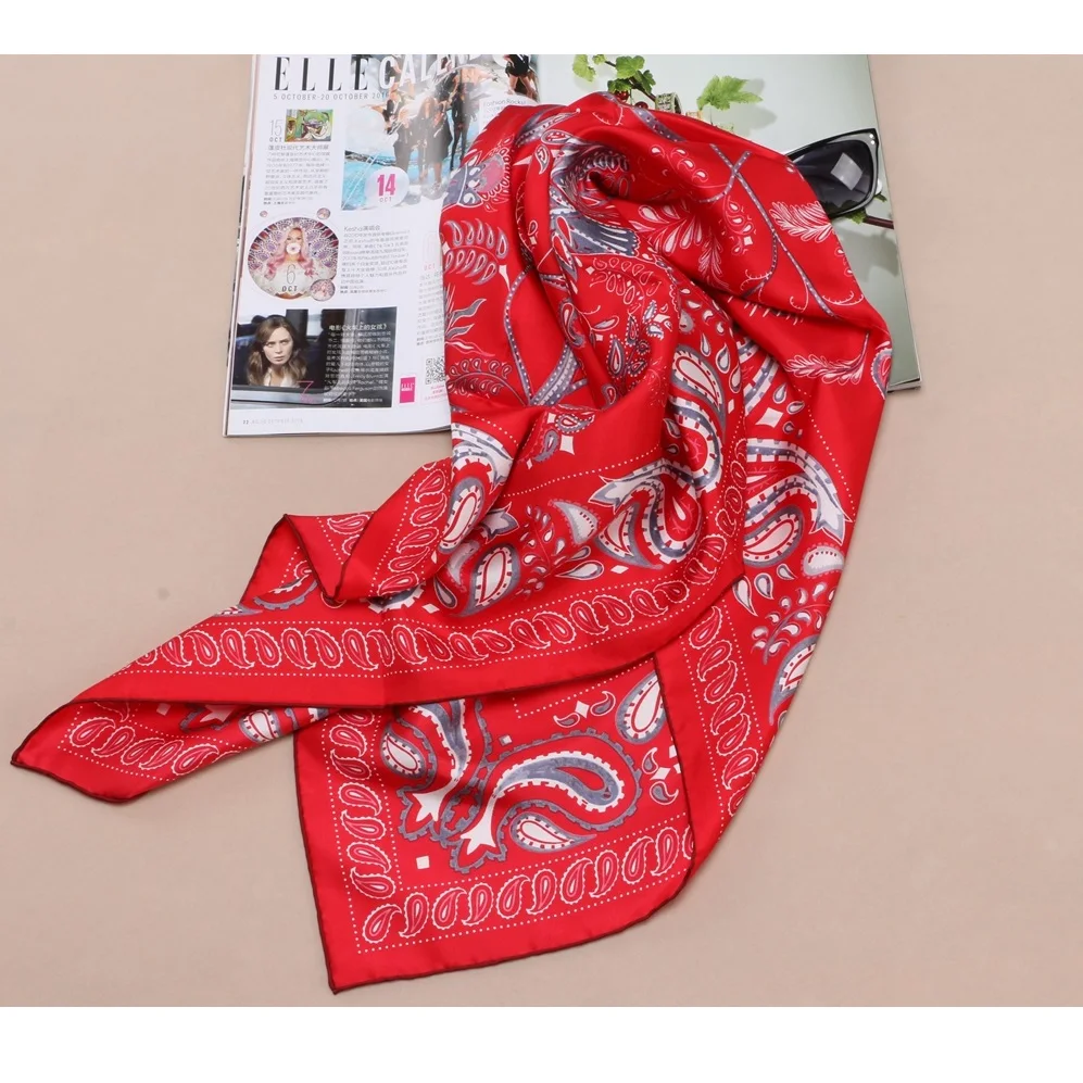 

90 Silk Scarf Large Square Silk Twill Scarfs Shawl Foulard Head Scarves for Hair Wrapping Hijab