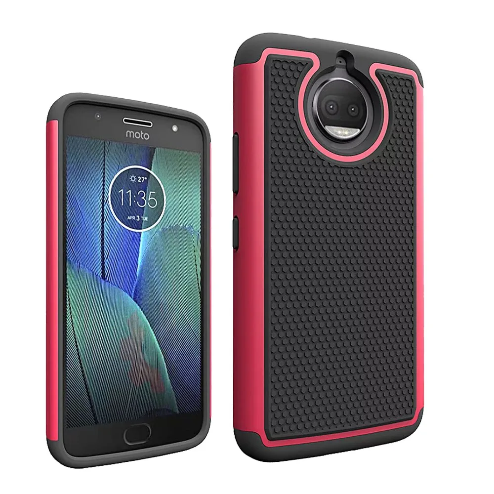 Противоударный чехол для Motorola Moto G5S / Plus Мягкая силиконовая резина и жесткая