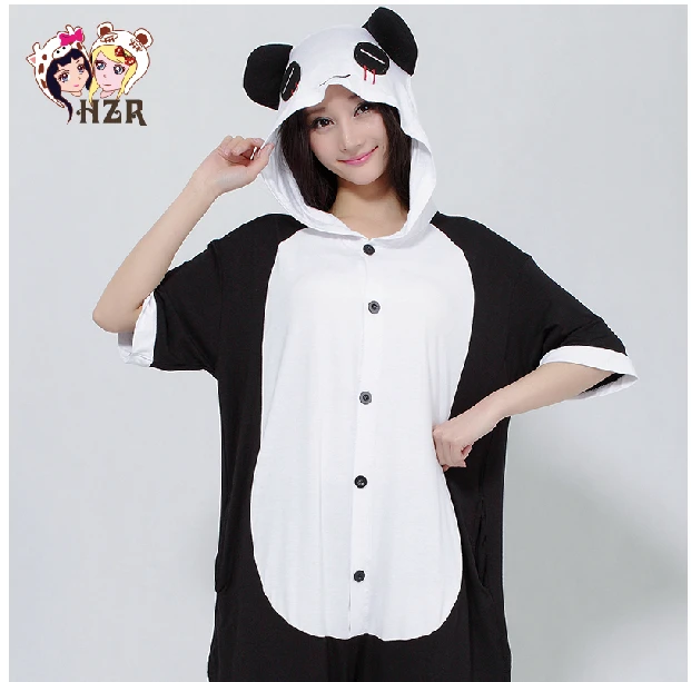 Free shipping,Japanese Summer Adult Panda onesie pajamas new Onesie  sleepwear short-sleeve pyjamas Lovers Clothes F32 | Женская одежда |  АлиЭкспресс