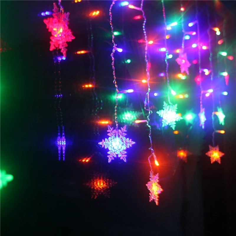 СВЕТОДИОДНАЯ Гирлянда в виде снежинок 10 м 110 220 В|christmas decorations for|light snowflakesfairy lights |