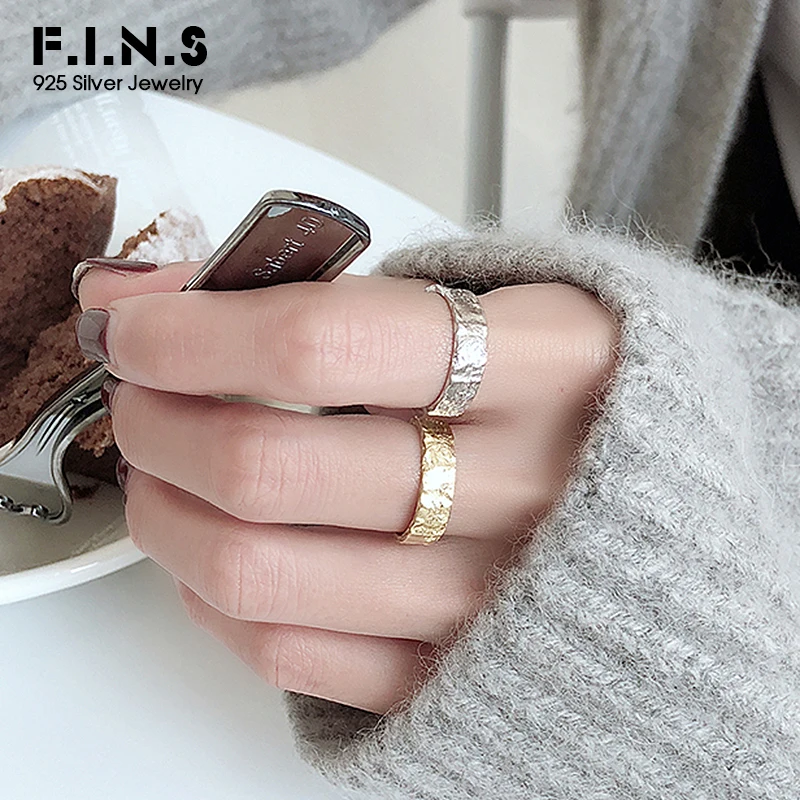 F.I.N.S 925 пробы серебряные кольца уникальное неравномерное Открытое кольцо с