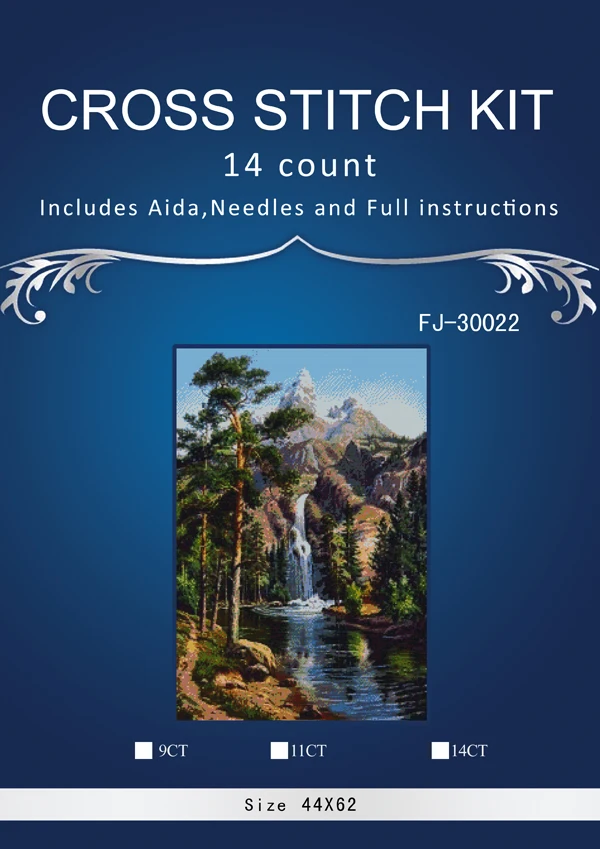 

ONEROOM Mountain waterfall beauty Scenery DIY DMC 14CT Cross stitch,for Embroidery kit,Art Cross-Stitching Set handmade decor