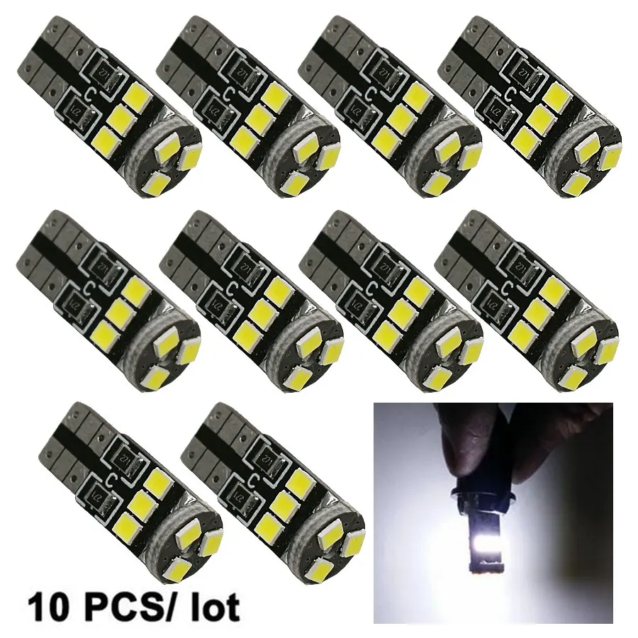 HYZHAUTO 10 шт. T10 Светодиодные автомобильные лампочки 2835 9Smd 194 168 501 Canbus Maker фары авто