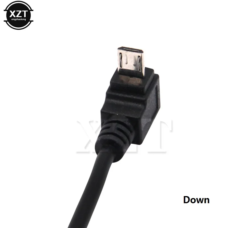 Высококачественный переходник с Micro USB 2 0 штекер на гнездо 90 градусов вверх/вниз