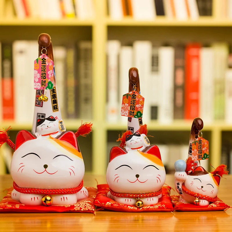 1 шт. японский стиль Maneki Neko керамический счастливый кот мультяшная кошка с