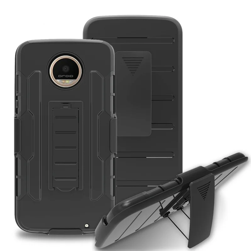 Противоударный двухслойный чехол с зажимом для ремня и подставкой на 360 градусов