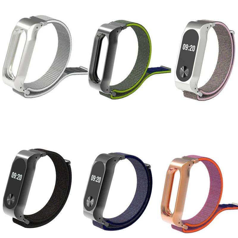 Нейлоновый спортивный ремешок для Xiaomi MiBand 2 на запястье Miband Mi Band регулируемый