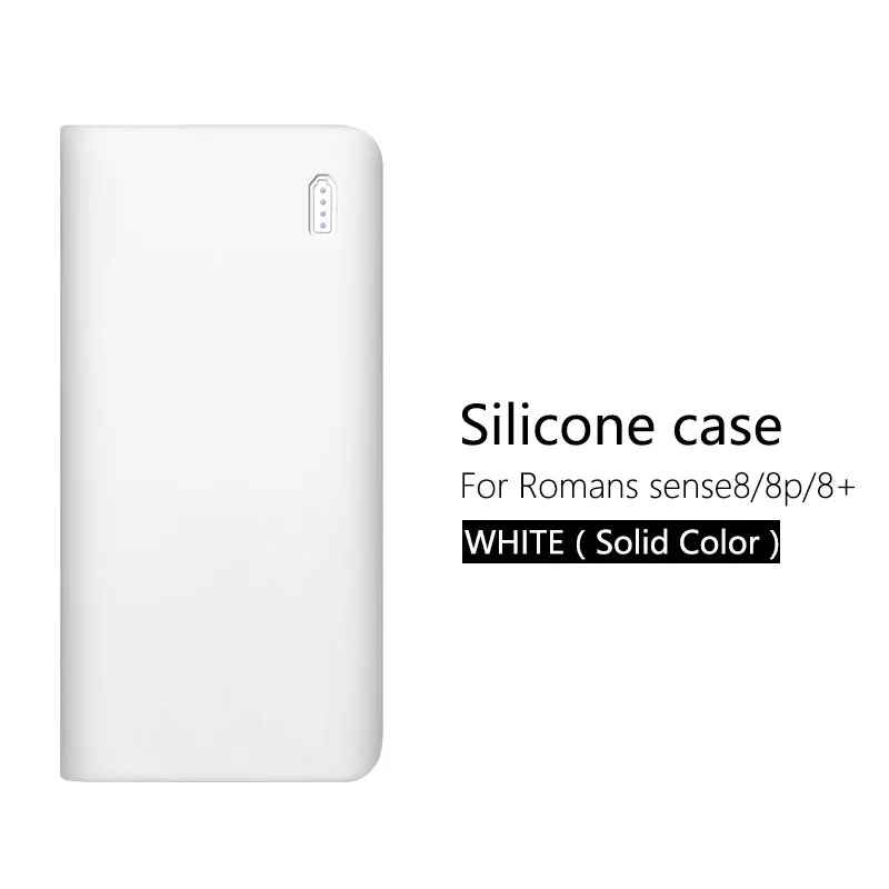 Силиконовый чехол для Romoss sense 8/8+ мобильный мощный мягкий силиконовый Противоскользящий чехол Romoss sense 8 чехол - Цвет: White (no word)