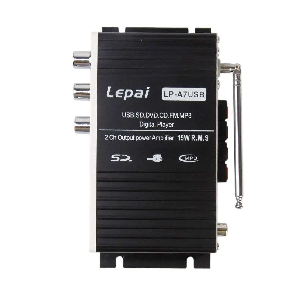 LEPY Auto Mini MP3 Hi-Fi Stereo Audio Amplifier with USB/ SD connection FM Remote | Электроника