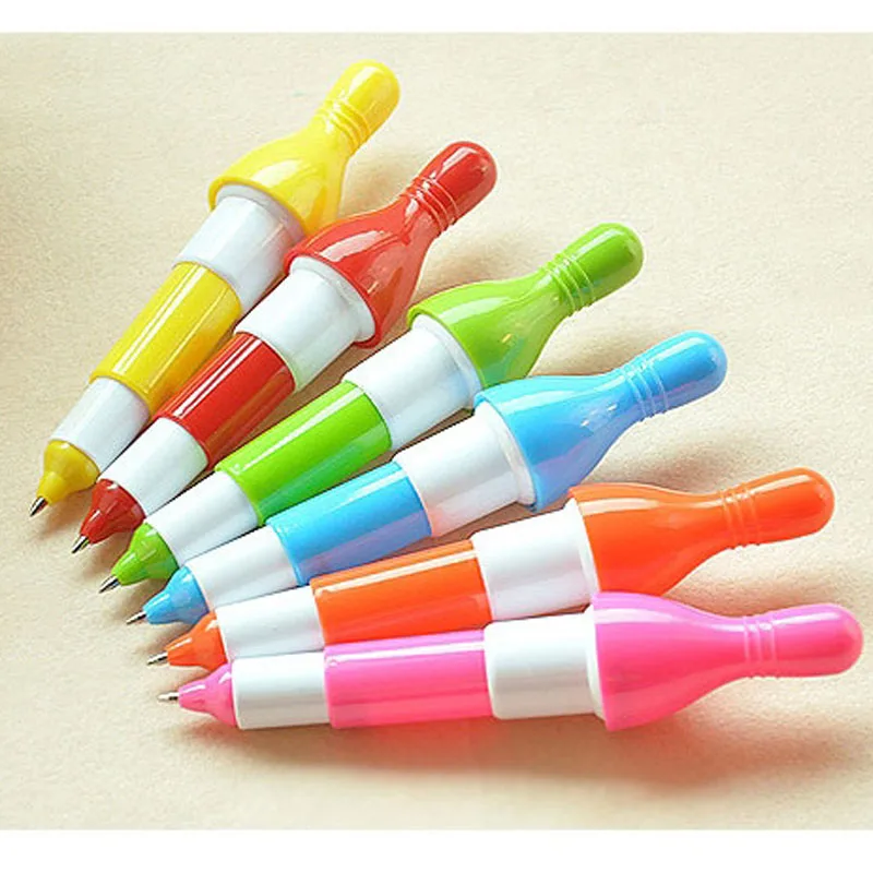 

6 Pcs/Lot Creative Cute Bowling Shape Telescopic Ballpoint Pen Gift Student Stationery Ballpoint Pen Office&School Supplies