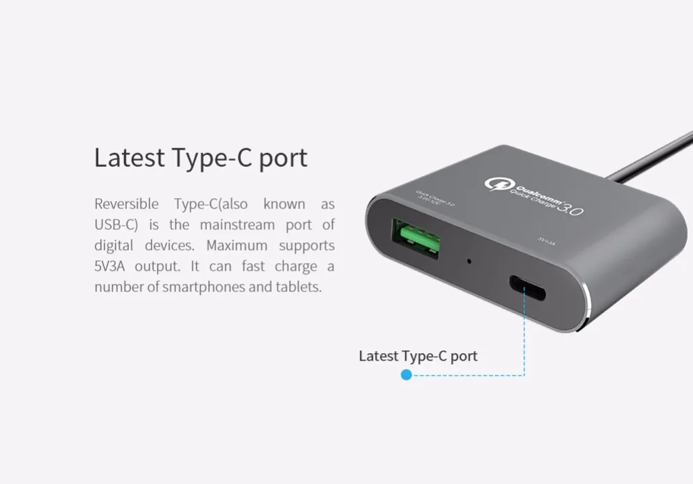 Автомобильное зарядное устройство Nillkin 2 м QC3.0 3 порта USB + типа C для iPhone 6 6s 7 8 Plus X