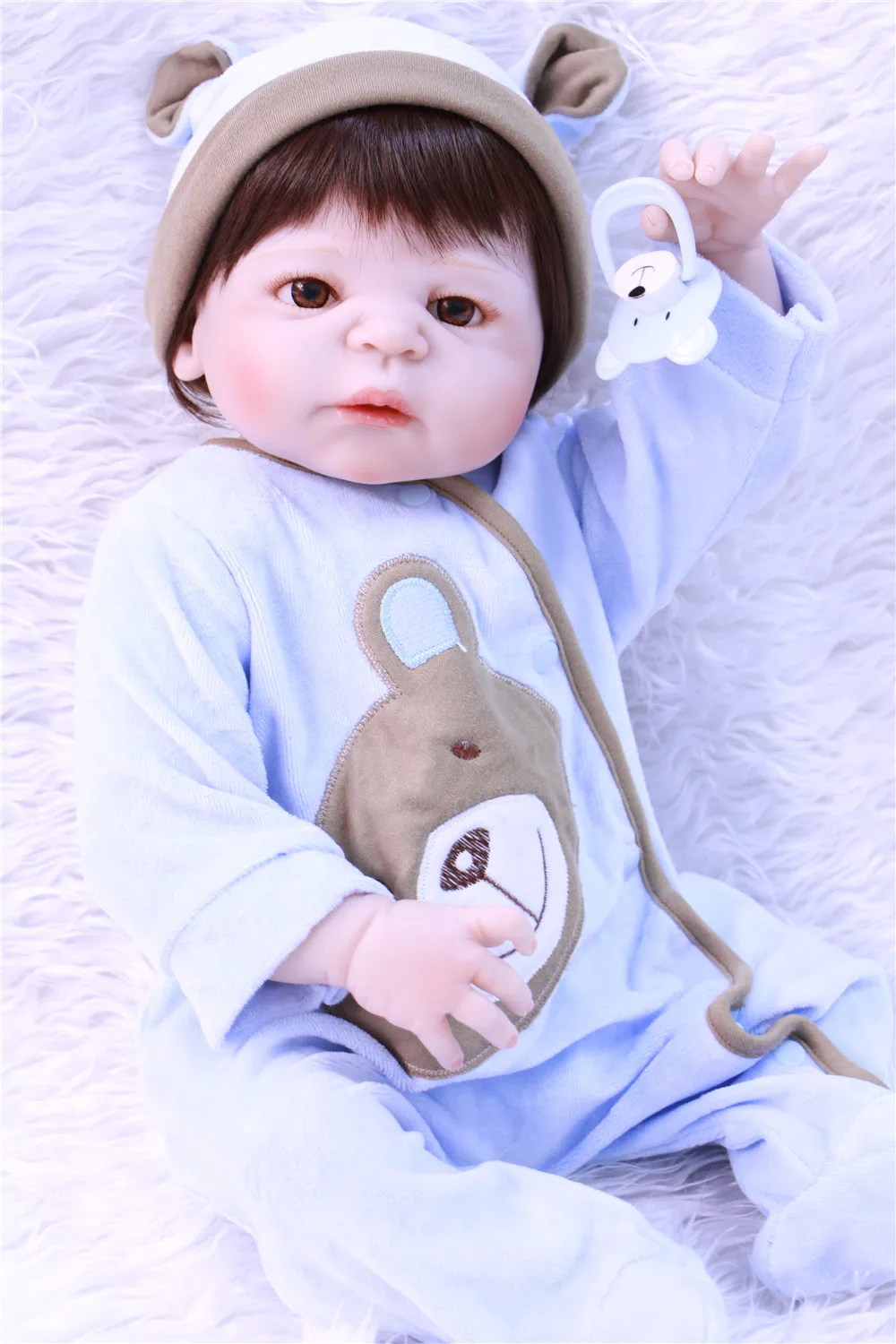 Полностью Силиконовое боди Bebes reborn menino boneca 22 &quot55 см Детская кукла для мальчиков и