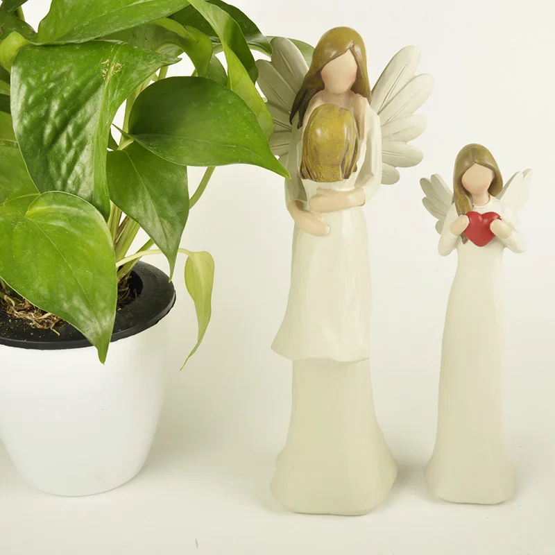 Семейные статуи для украшения Ангел из смолы аксессуары дома фигурка скульптура
