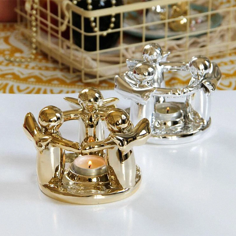 PINNY скандинавский золотой керамический подсвечник с тремя ангелами