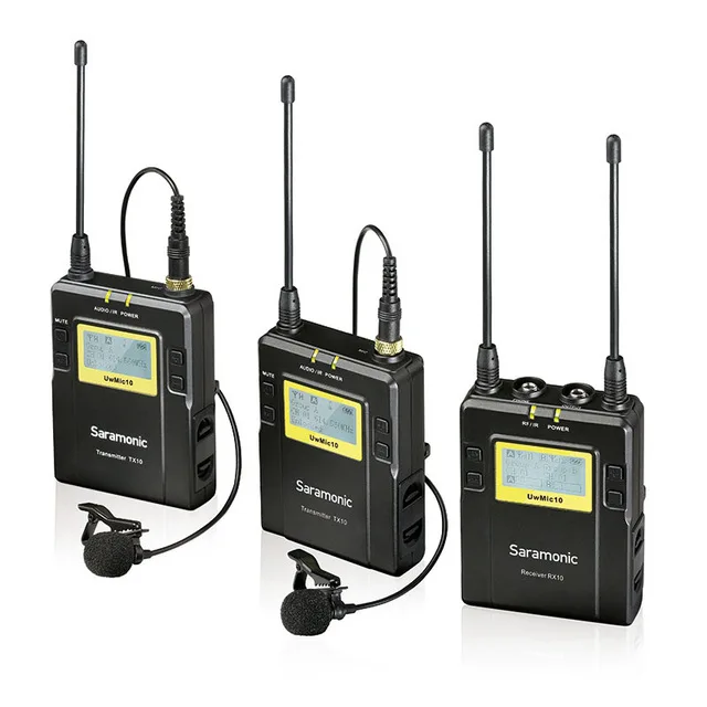 RX9 and 2xTX9 Saramonic UWMIC9 вещания UHF камера Беспроводные ПЕТЛИЧНЫЕ микрофонные системы Передатчики+ один приемник для DSLR видеокамеры - Цвет: RX9 and 2xTX9