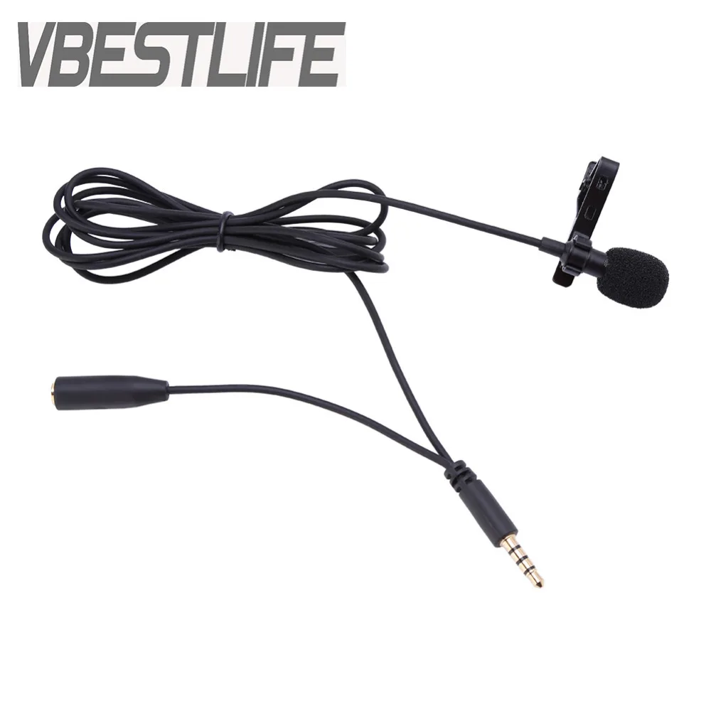 VBESTLIFE 3,5 мм разъем мини проводной клип на лацкане Hands Free гарнитура микрофон Микрофон для мобильного телефона универсальный