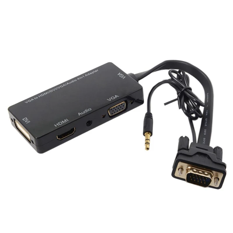 Vga к Аудио Hdmi Dvi 4 в 1 адаптер кабель многопортовый сплиттер конвертер для Hdtv Pc