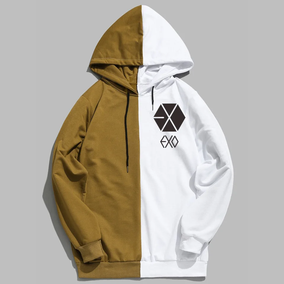 VAGROVSY Kpop EXO мужские и женские толстовки XIUMIN CHANYEOL уличная Лоскутная Толстовка K-pop хип-хоп пуловер толстовки Sudadera - Цвет: color8