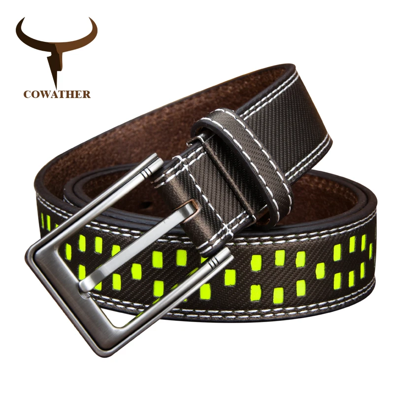 COWATHER коровья натуральная кожа ремни для мужчин 2019 новый дизайнер высокого