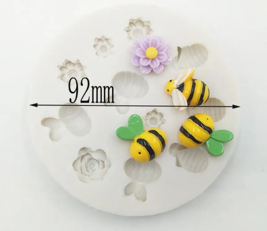 

Cake Tools bee flower silicone mold Decorating Cupcake decorating Gumpaste fondant tool mould