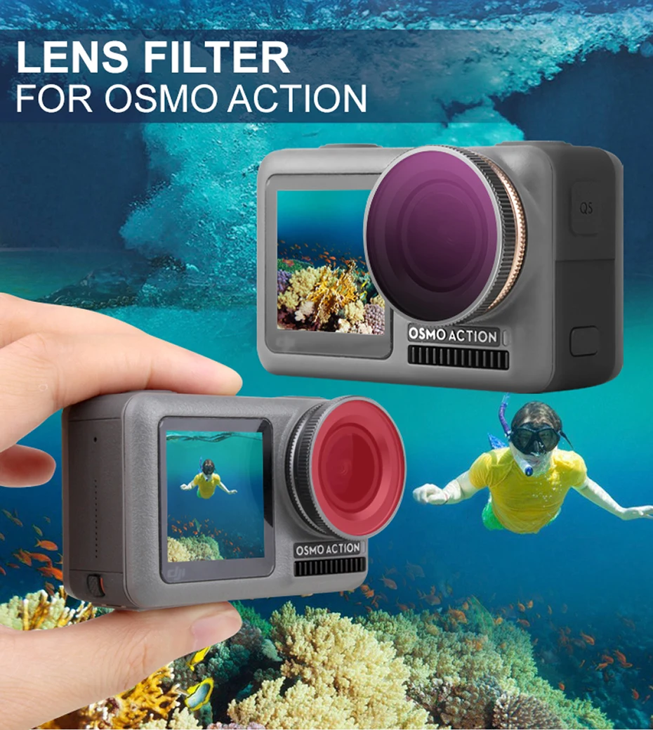 Для OSMO ACTION Sport camera фильтр ND 4 8 16 32-PL CPL УФ дайвинг красные фильтры для DJI Osmo Action Оптическое стекло Объектив Аксессуары
