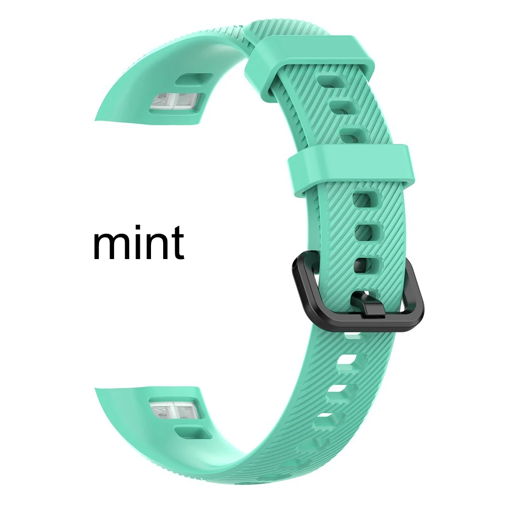 mint New Soft Sport Rubber Replacement Wristbands High Quality Quick Release Silicone Bracelet Strap For Huawei Honor Band 4 - Цвет: mint