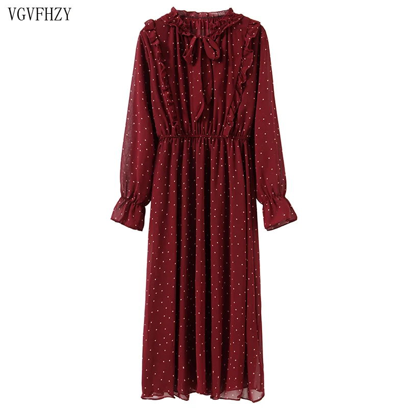 Весеннее женское длинное шифоновое летнее платье 2019 Новое модное с длинными