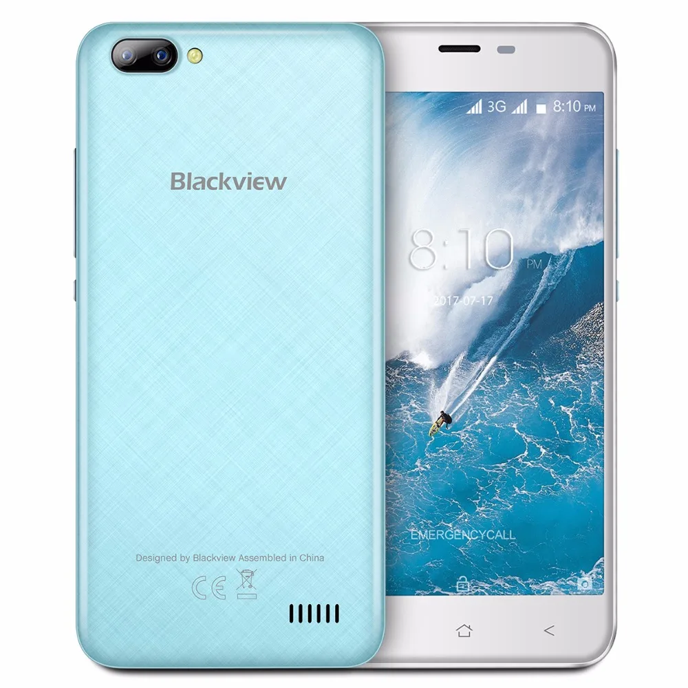 Blackview A7 двойной сзади Камера Android 7 0 MTK6580 4 ядра 5 дюйма 1 ГБ Оперативная память 8 GB