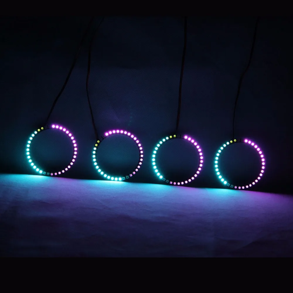RGBW ангельские глазки вращающиеся огни DRL LED Rolling Light многоцветный беспроводной