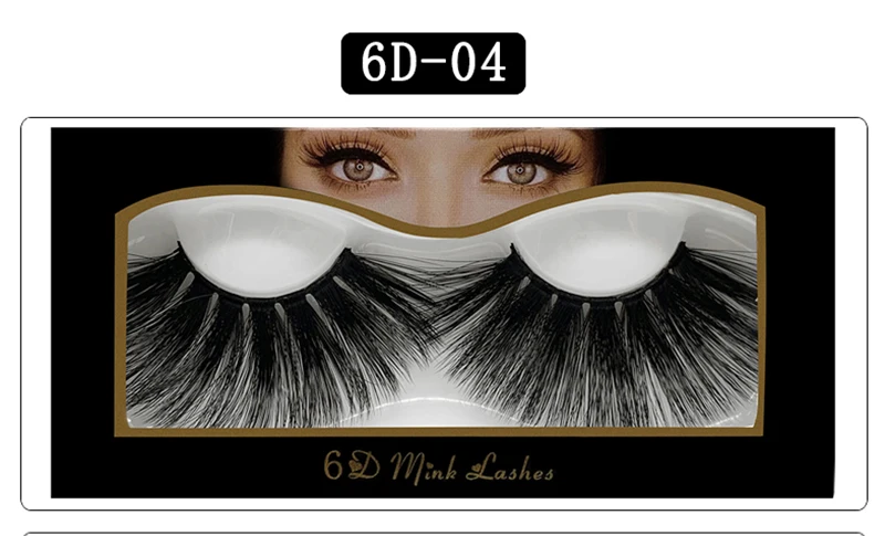 6D04 Mangodot Роскошные накладные ресницы 1 пара 25 мм 3D/6D норковые ресницы Роскошные ручной работы Cilios длительный объем Накладные ресницы расширение - Цвет: 6D04