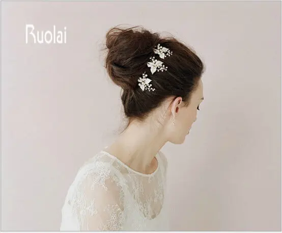 2017 Горячая Распродажа Дешевое золото и серебро шпилька для волос в виде листа Pearl