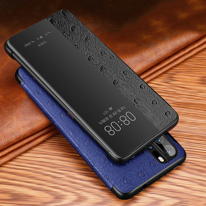

Оригинальный XOOMZ страусиный Крест из натуральной кожи чехол для Huawei P30 Pro роскошный умный авто флип-чехол для Huawei P30/ Pro Чехол для телефона