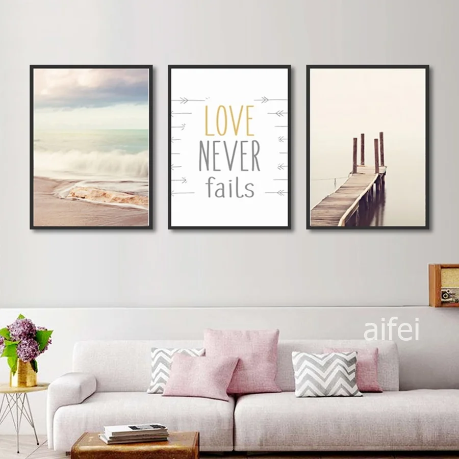 

Wooden Bridge Sea Beach Landscape Minimalist Art Canvas Poster Painting Home Decoration Motivational Wall Picture Modern Artwork