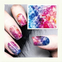 2 sheets magic glitter color nail stickers 3d geometric figure nail art decals beautiful women nails diy sticker manicure salon