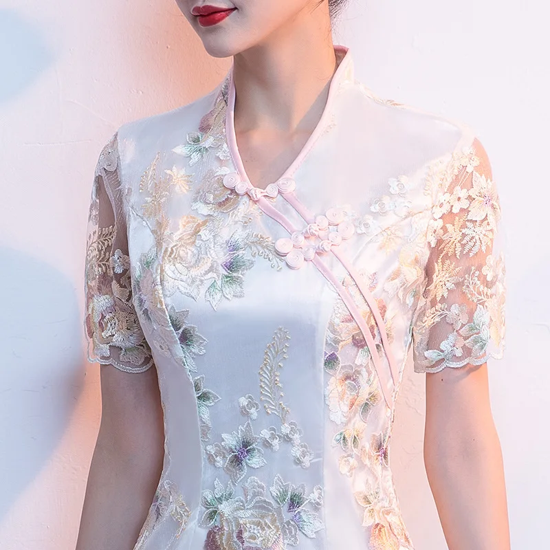 Традиционное китайское платье Qipao женские вечерние платья винтажное женское