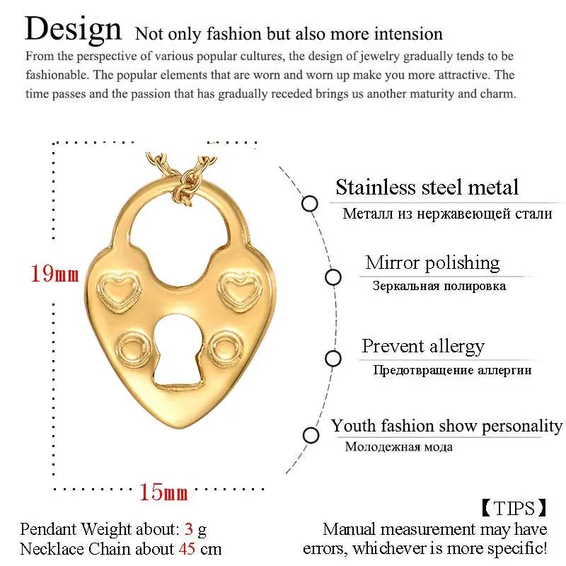 ZFVB замок способа кулон Цепочки и ожерелья s для Для женщин Нержавеющая сталь