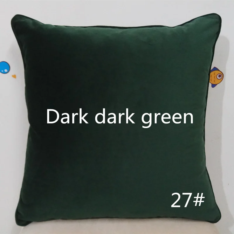 Dark dark green No27 Модный мягкий Чехол на подушку, Бархатный Чехол на подушку для гостиной, дивана 45*45, кресло, кровать, домашний декор, домашний декор, 30, 50, 60 - Цвет: Dark dark green No27