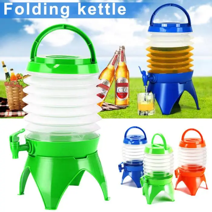 1 Pcs Water Container Dispenser 5.5L Collapsible Folding Portable for Outdoor Camping Travel&T8