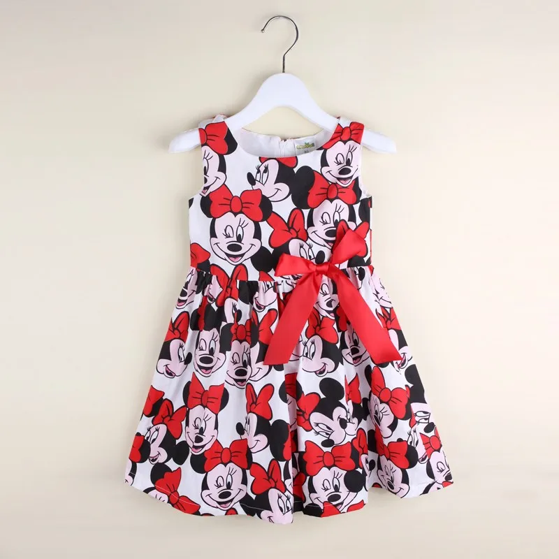 Summer Cute Girls Cartoon Minnie Red Dress Baby Kids Wedding Party Dresses Clothes Princess | Детская одежда и обувь