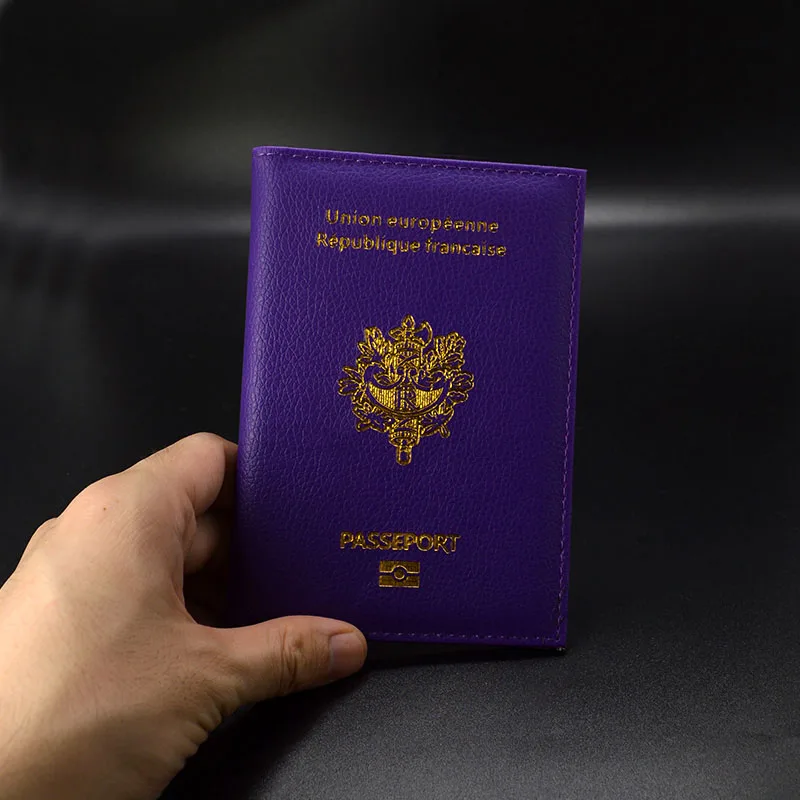 Милая Обложка для паспорта, Франция, оригинальное издание, Passeport обложки для девочек, Pasport etui passeport Франция - Цвет: purple